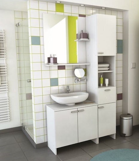 Polihome Carol Dulap Coloană Pentru Baie Pardoseală L33xA34xÎ185cm Albă
