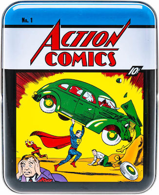 Cartamundi DC Comics Action #1 Spielkarten Filme Blau In Metallbox