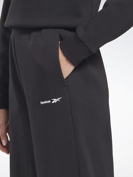 Identity Pantaloni de Trening Larg Fleece Negru