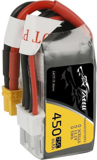 Tattu UAV Classic Батерия Li-Po 11.1V 450mAh 75C 3S XT30 за Дрон