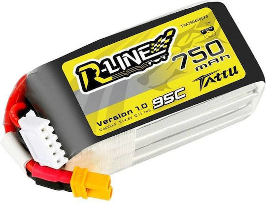 Tattu R-Line Батерия Li-Po 14.8V 750mAh 95C 4S XT30 за Дрон