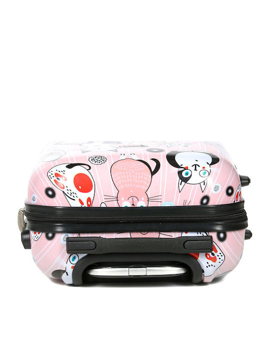 WORLDLINE Worldline Kinder Kabinenreisekoffer Hartschalen Rosa mit 4 Räder Höhe 54cm