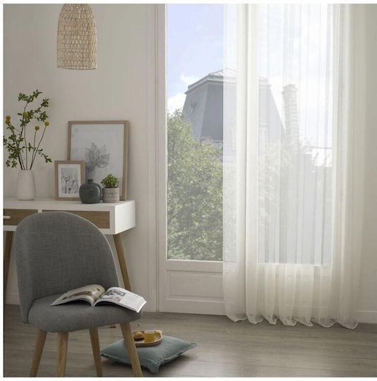 Atmosphera Κουρτίνα με Τρουκς Εκρού 135x240εκ.