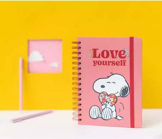 Grupo Erik Спирал Тетрадка На райета A5 Snoopy Розов 1бр