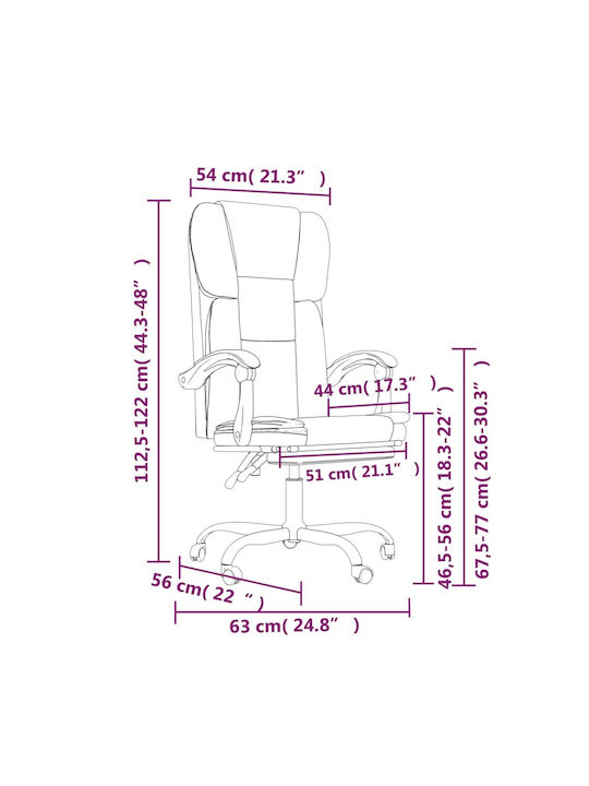 vidaXL Office Chair with Recline Light Grey
