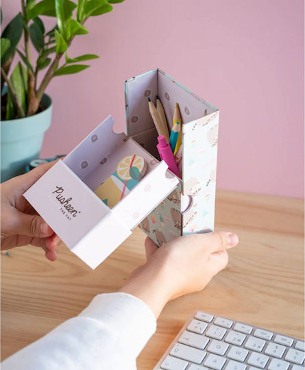 Paper Pencil Holder Pusheen Rose 3pcs 9.5x4x22.5cm