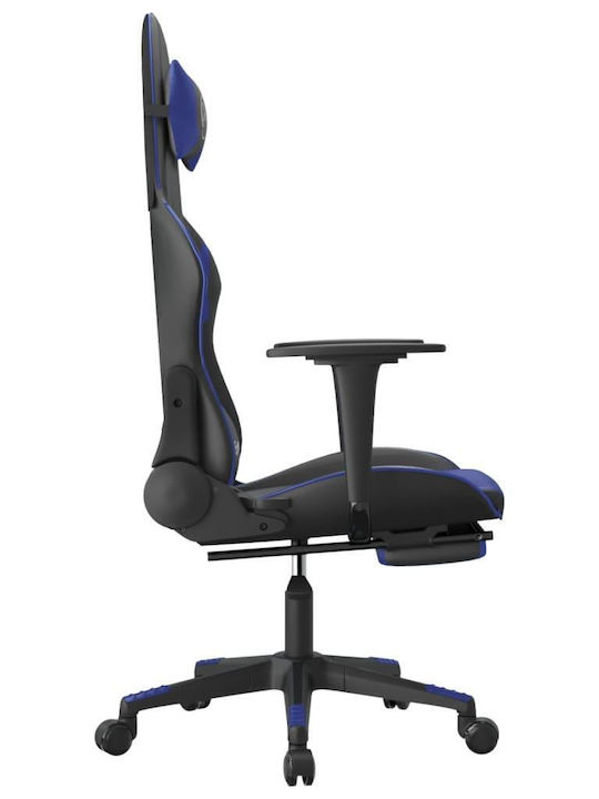 vidaXL 345457 Геймърски стол с подлакътник Черно/синьо