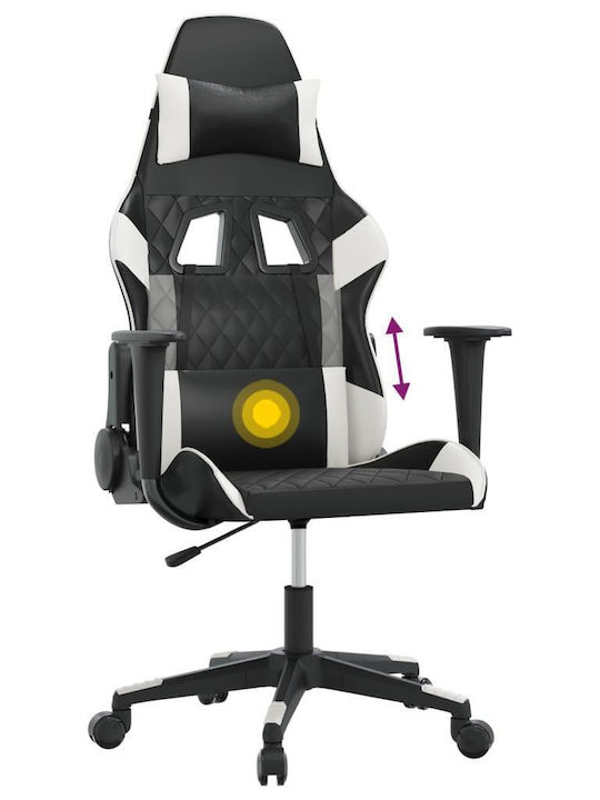 vidaXL 345516 Scaun Gaming Din piele ecologică Negru/alb
