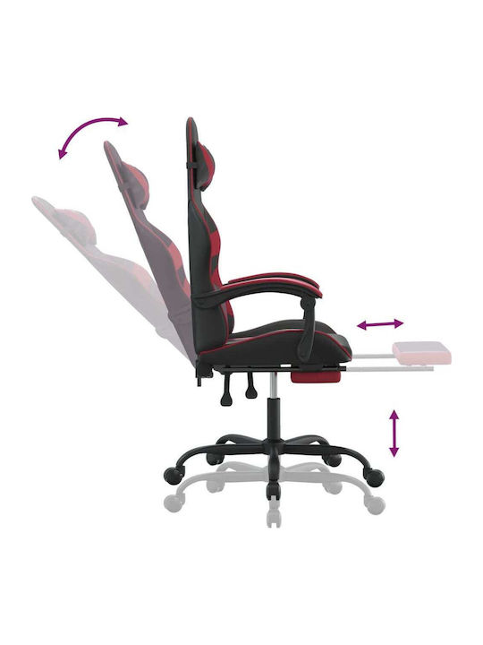 vidaXL 3143861 Artificial Leather Gaming Chair with Footrest Black/Burgundy
