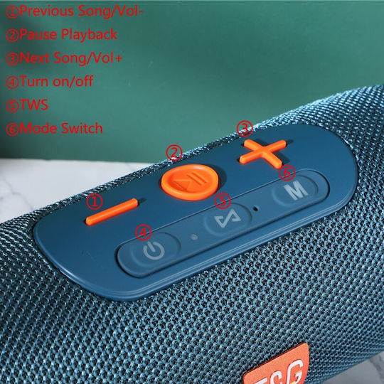 T&G TG-431 Bluetooth Speaker 10W with Radio and Battery Life up to 3 hours Blue