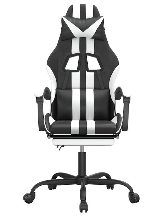 vidaXL 3143835 Artificial Leather Gaming Chair with Footrest Black / White