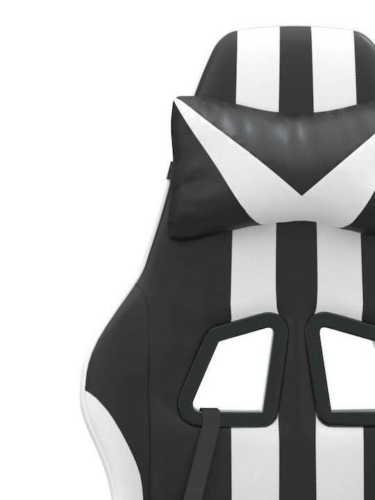 vidaXL 3143835 Artificial Leather Gaming Chair with Footrest Black / White