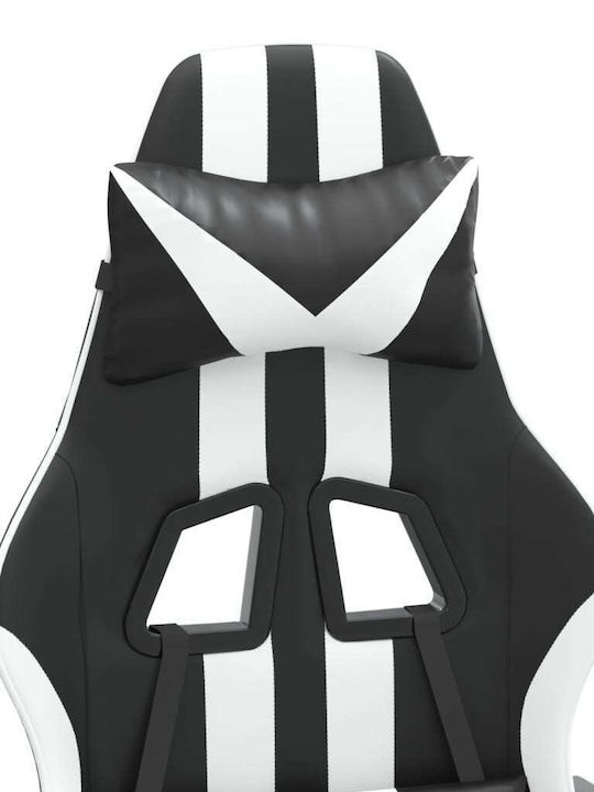 vidaXL 3143835 Artificial Leather Gaming Chair with Footrest Black / White