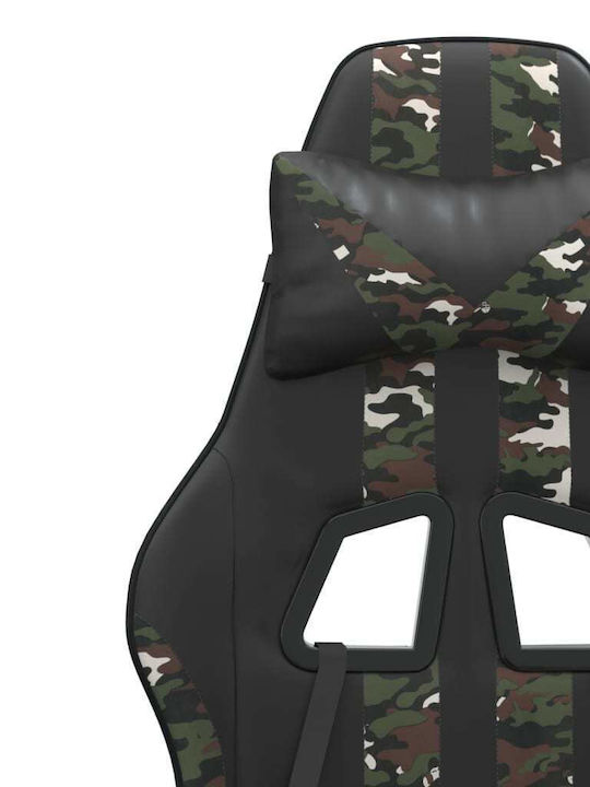 vidaXL 3143841 Artificial Leather Gaming Chair with Footrest Black / Camo
