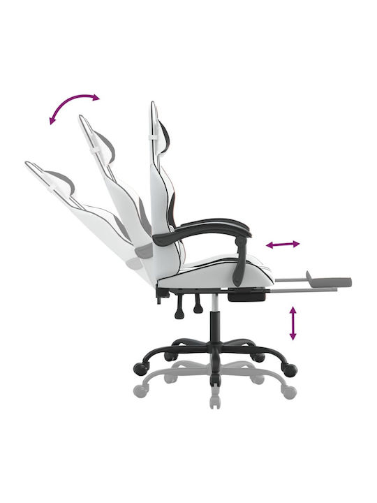vidaXL 3143840 Gaming Stuhl mit Fußstütze Black / White