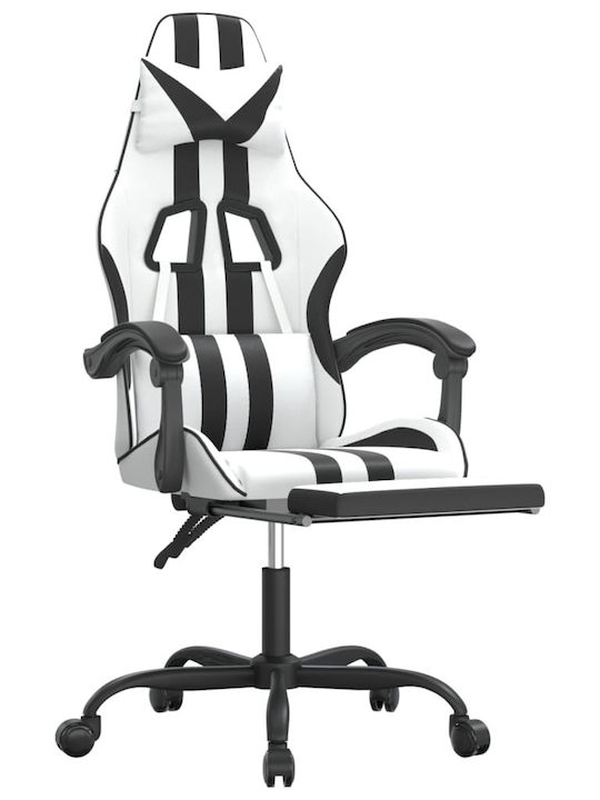 vidaXL 3143840 Gaming Stuhl mit Fußstütze Black / White