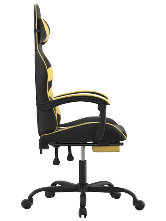 vidaXL 3143856 Artificial Leather Gaming Chair with Footrest Black / Gold