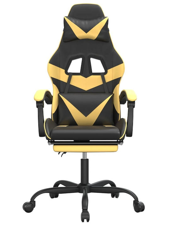 vidaXL 3143856 Artificial Leather Gaming Chair with Footrest Black / Gold