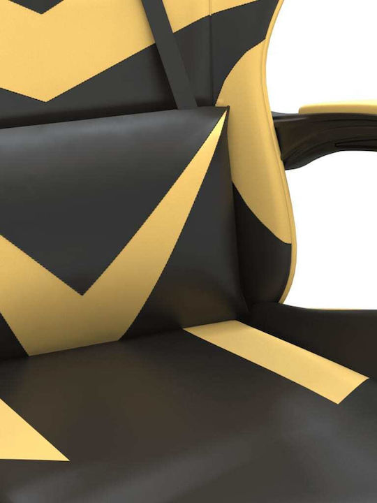 vidaXL 3143856 Artificial Leather Gaming Chair with Footrest Black / Gold