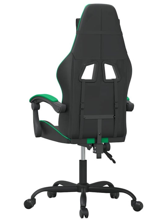 vidaXL 3143821 Геймърски стол Черно/зелено