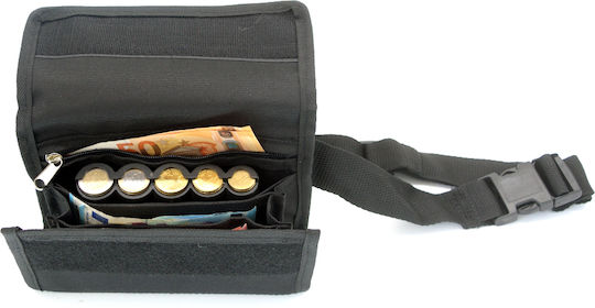 Stoff Brieftasche des Kellners mit 5 Münzbox-Fächern