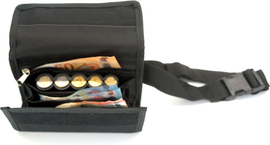 Stoff Brieftasche des Kellners mit 5 Münzbox-Fächern