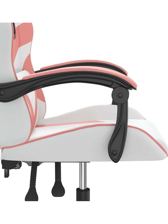vidaXL 3143851 Καρέκλα Gaming Δερματίνης Λευκό/Ροζ