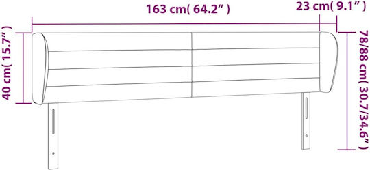 vidaXL Stoff Kopfstütze für Betten Dunkelgrau 163x88cm