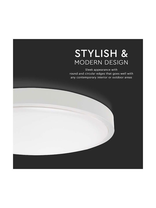 V-TAC Plafonieră de Exterior cu LED Integrat în Culoare Alb 7659