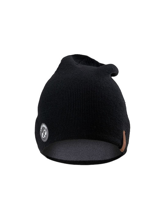 Trend Beanie Căciulă Pentru Bărbați cu Tricotat Coastă în Culoare Neagră