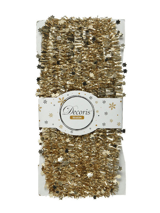 Garland with stars champagne + gold 3,8x500 cm 2 pcs.