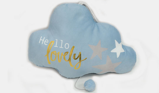 Crib Decorative Pillow Cloud with Music Light Blue 27x38cm