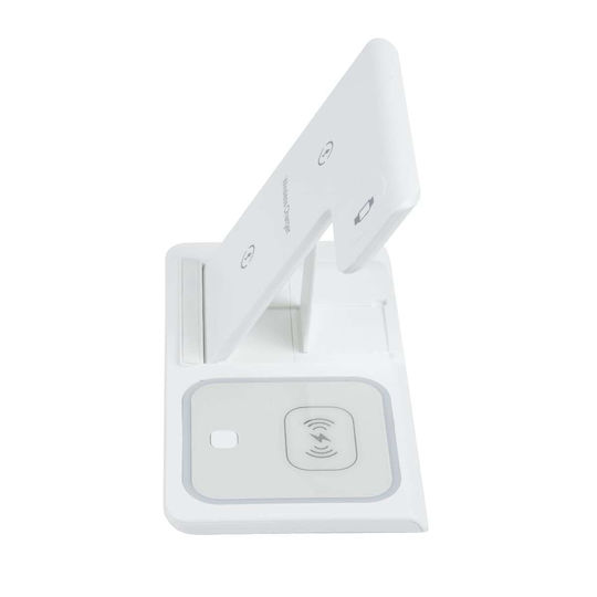GloboStar Ασύρματος Φορτιστής (Qi Pad) 15W Λευκός (79706)