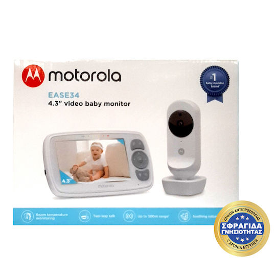 Motorola Ease 34 Ενδοεπικοινωνία Μωρού με Κάμερα & Οθόνη 4.3" , Αμφίδρομη Επικοινωνία & Νανουρίσματα