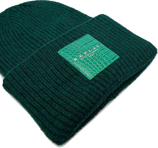 Beanie Ανδρικός Σκούφος με Rib Πλέξη σε Πράσινο χρώμα