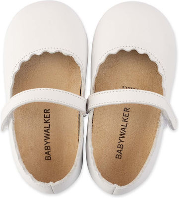 Babywalker Baptism Leather Pumps White