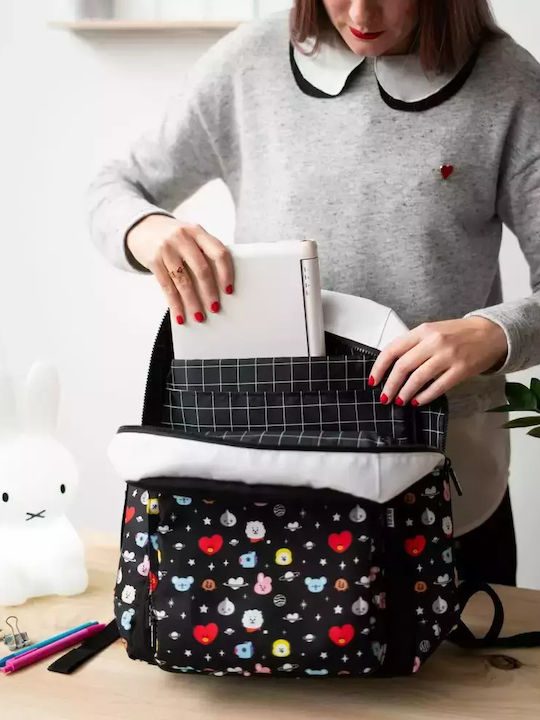 Grupo Erik BT21 Ghiozdan De Școală Primară De Spate Cu Husă Pentru Sticlă De Apă Neagră 15 Litri 35 X 20 X 46 Cm