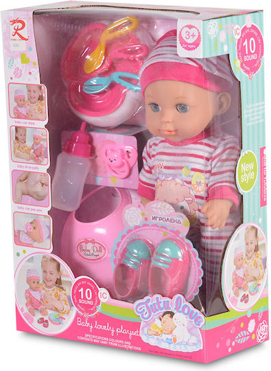 Moni Set Papușă Bebe Pentru 3+ Ani 31 Cm