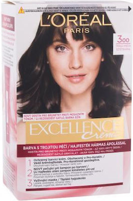 L'Oreal Paris Excellence Creme Triple Care Color Set Haarfarbe 300 Natural Darkest Brown 48ml