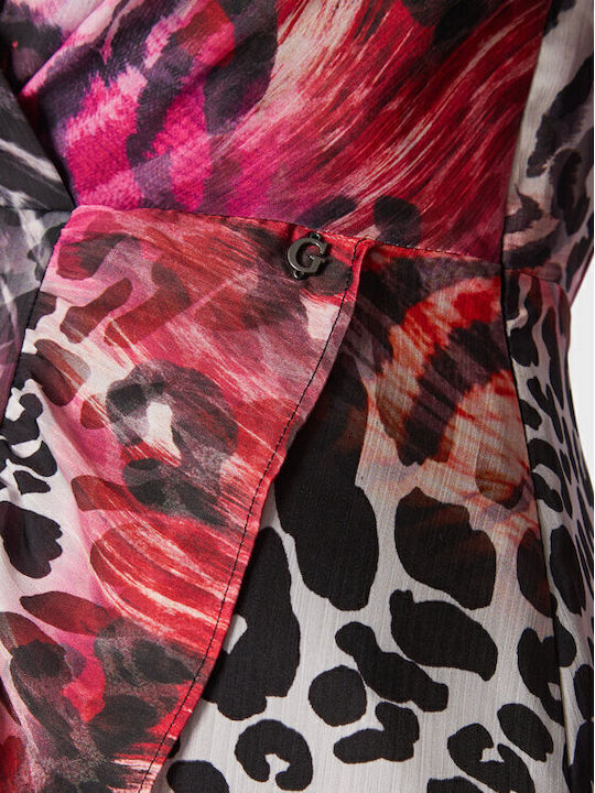 Maxi Dress for Wedding and Christening Satin Animal Print