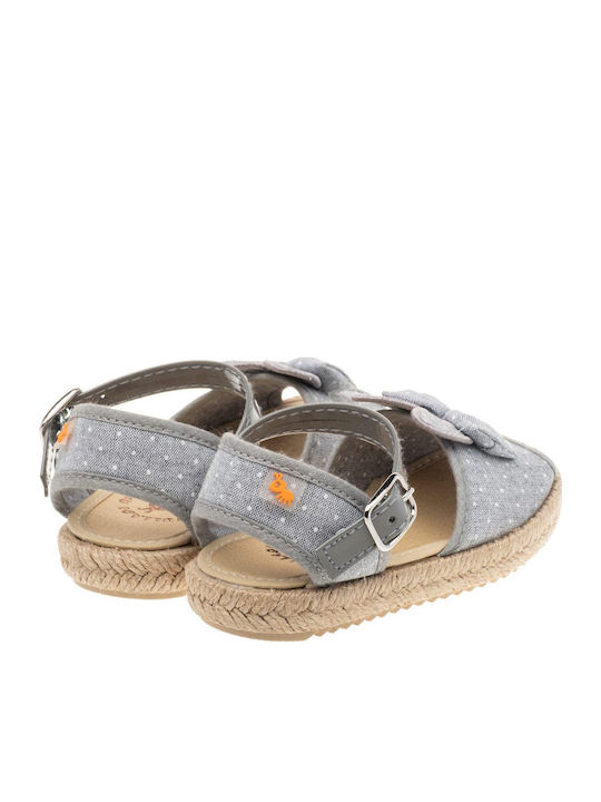 Kids Espradrilles with Adjustable Metal Clasp Gray