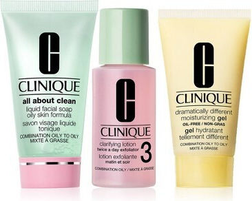 Clinique 3-Step Skin Care Skin Care Set for Moisturizing & Facial Cleaning with Face Cleanser , Face Cream & Facial Lotion