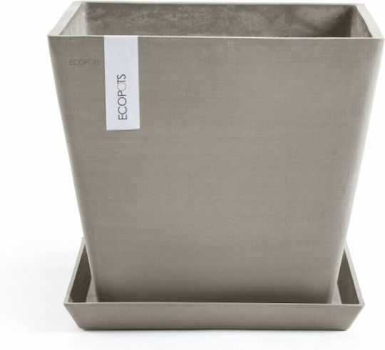 Ecopots Rotterdam Topf Kunststoff Taupe 50x50x44cm.
