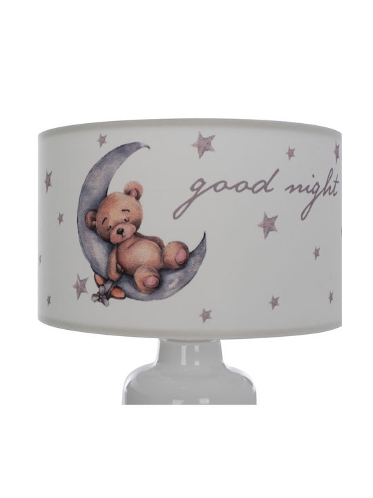 HomeMarkt Led Παιδικό Φωτιστικό Πορτατίφ Baloo με Προβολή Σχεδίων Λευκό 24x24x32εκ.