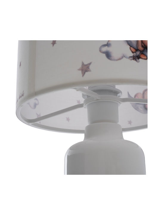 HomeMarkt Led Παιδικό Φωτιστικό Πορτατίφ Baloo με Προβολή Σχεδίων Λευκό 24x24x32εκ.