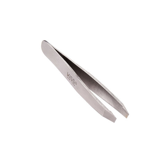 Kiss Eyebrow Tweezer with Slanted Nose Slant Tip Silver