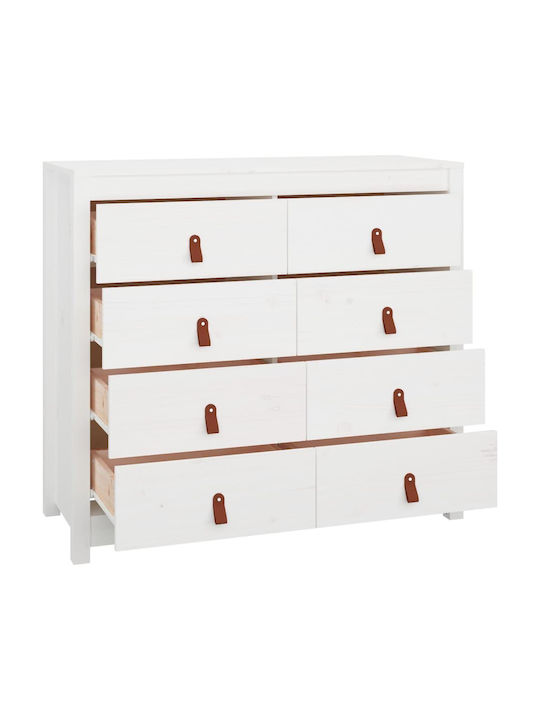 Συρταριέρα Κρεβατοκάμαρας mit 4 Schubladen Weiß 100x40x90cm