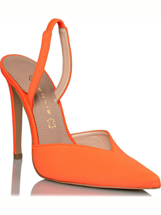Pointed Toe Heels Orange