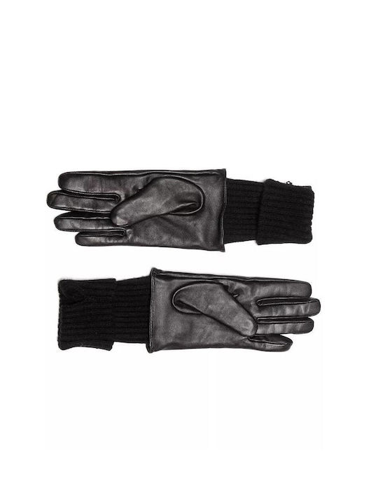 Devergo Schwarz Leder Handschuhe