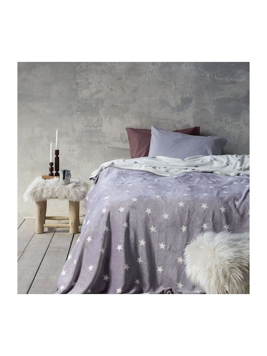 Nima Stilla Κουβέρτα Fleece Υπέρδιπλη 220x240εκ. Γκρι